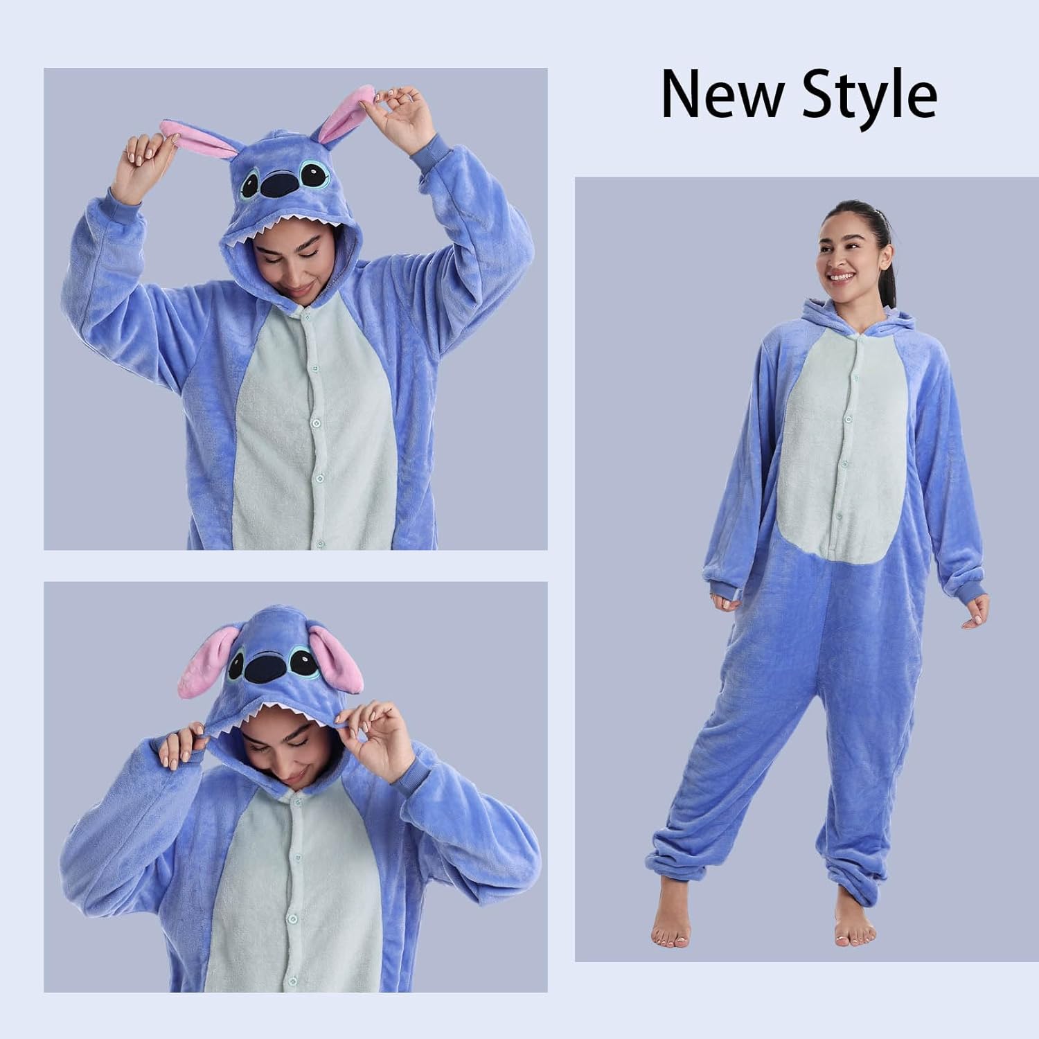 Adult Onesie Pajamas Flannel One Piece Cosplay Costume for Halloween Animal Unisex Sleepwear Homewear - Image 2
