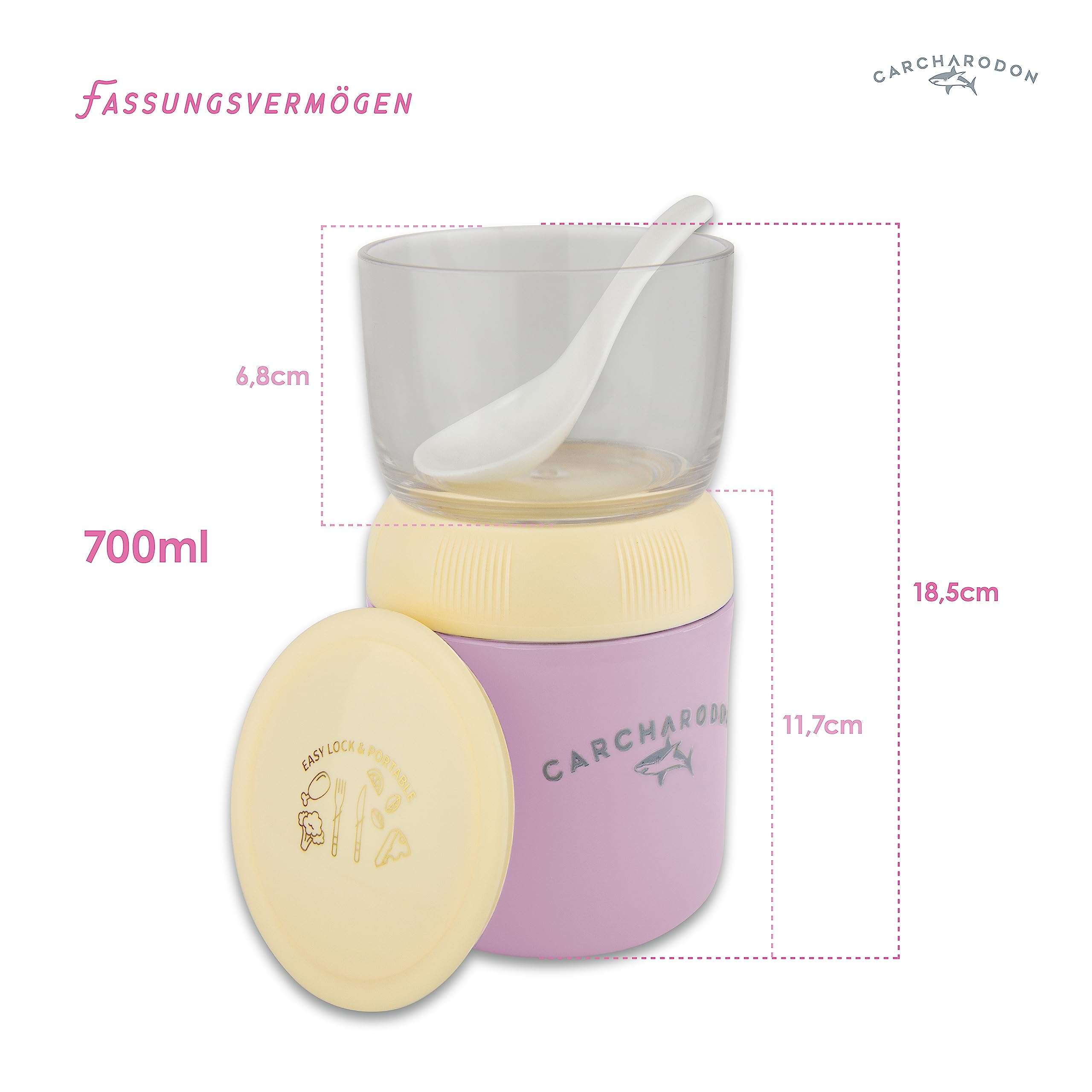 Contenitore per il pranzo Lunchbox - Bento - 2 scomparti - Acciaio
