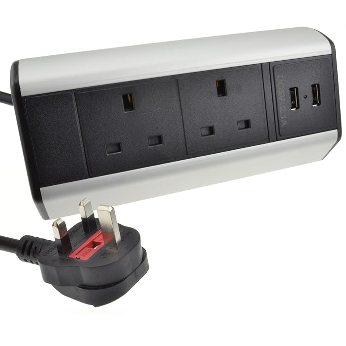 Buy kenable Desktop Bench Table Mountable PDU 2 x UK Sockets & 2 x USB
