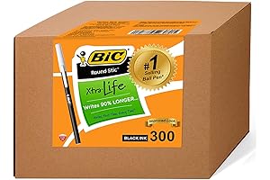 BIC Click Stick Ballpoint Pens, Black, 300-Count