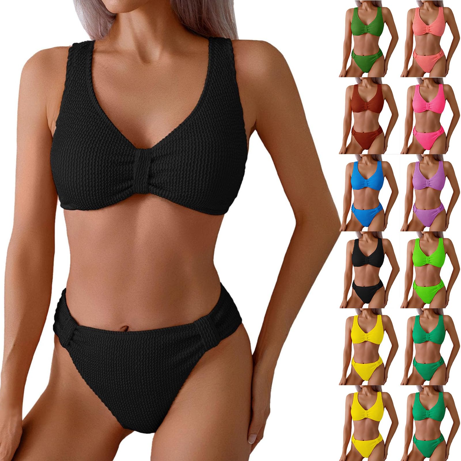UXXNJFG 2025 Bikinis Sets for Women Plus Size Push Up Bikini Reducer Thong Swimsuits Women Elegant Sexy Swimwear Beachwaer