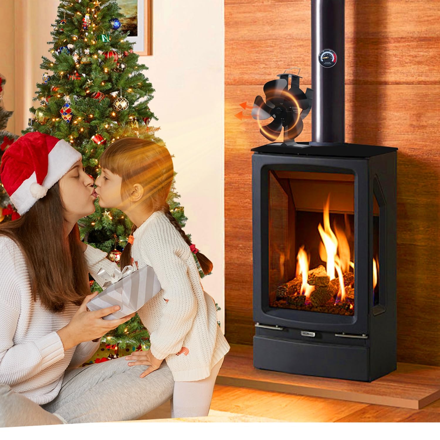 Ventola per stufa a legna per riscaldatore Buddy, ventola per caminetto alimentata a calore, 5 pale, con staffa fissa su riscaldatore a propano/Mr. riscaldatore, campeggio esterno/interno