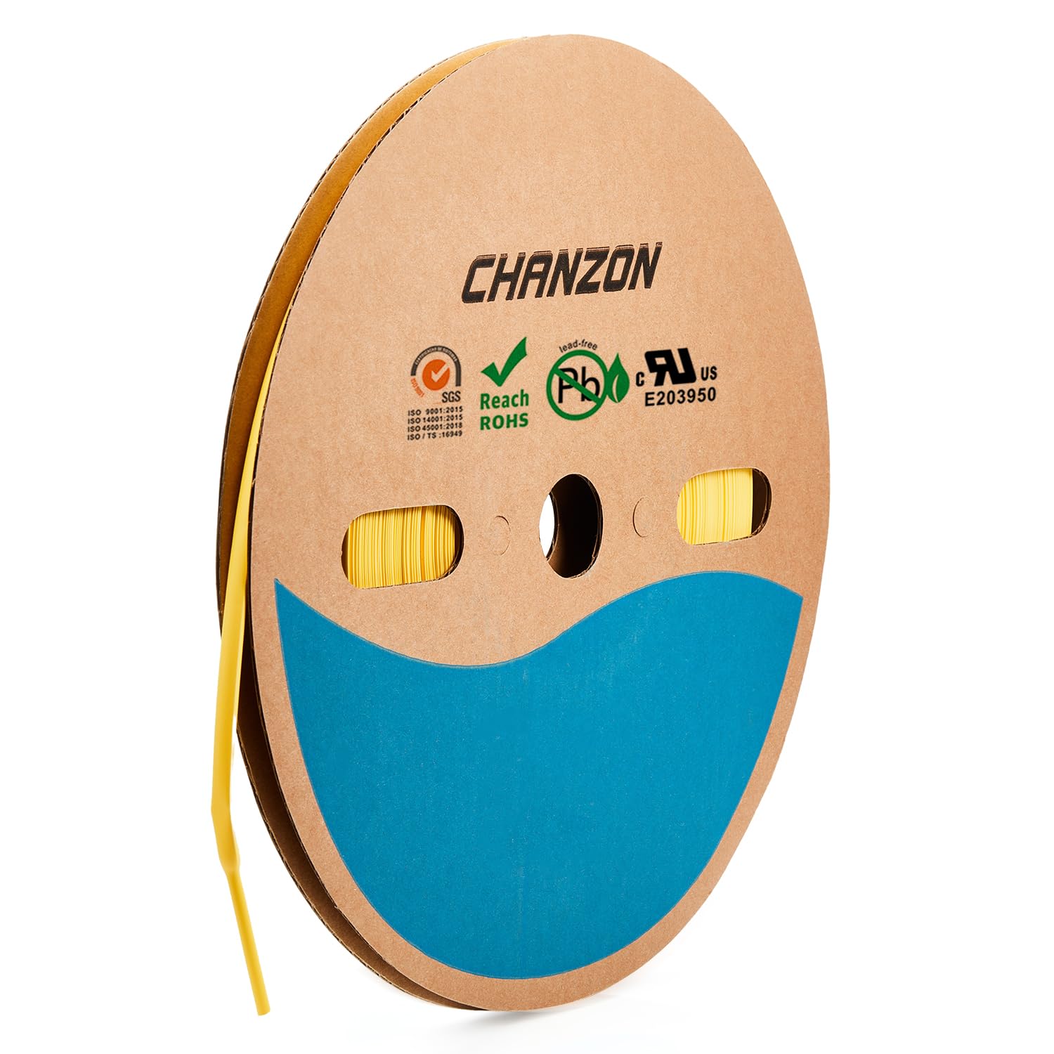 Chanzon 2:1 Ratio - 80Ft Roll - 3/16" (5mm) Heat Shrink Tubing 2:1(25M Total Length) Yellow Polyolefin Sleeving Wrap Shrinking 2 to 1 1pcs
