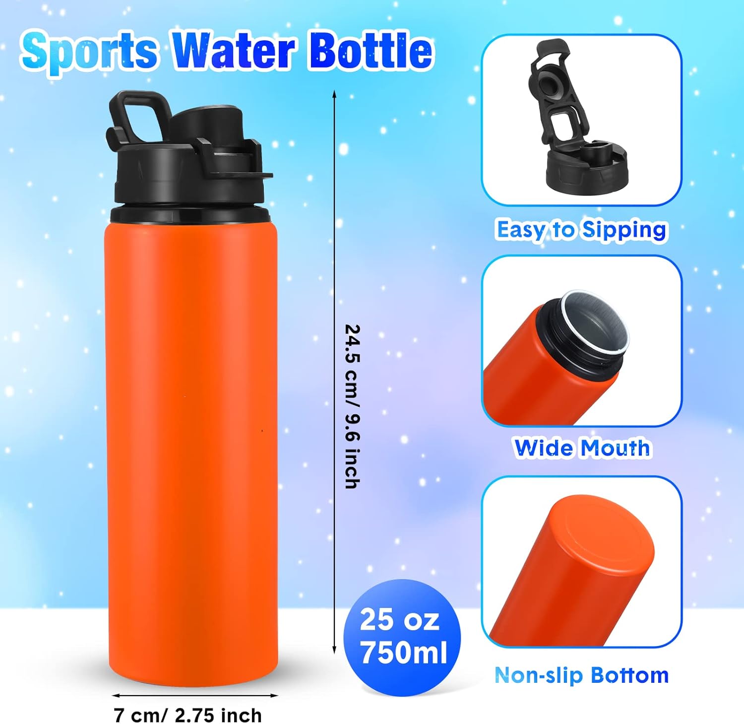 Sunnyray 16 Pcs Aluminum Water Bottle Bulk Multicolor Reusable Sports Bottle with Snap Lids Multipack Vacuum Water Flask for Travel Camping, Picnics, Gym, Hiking, Cycling, Fishing