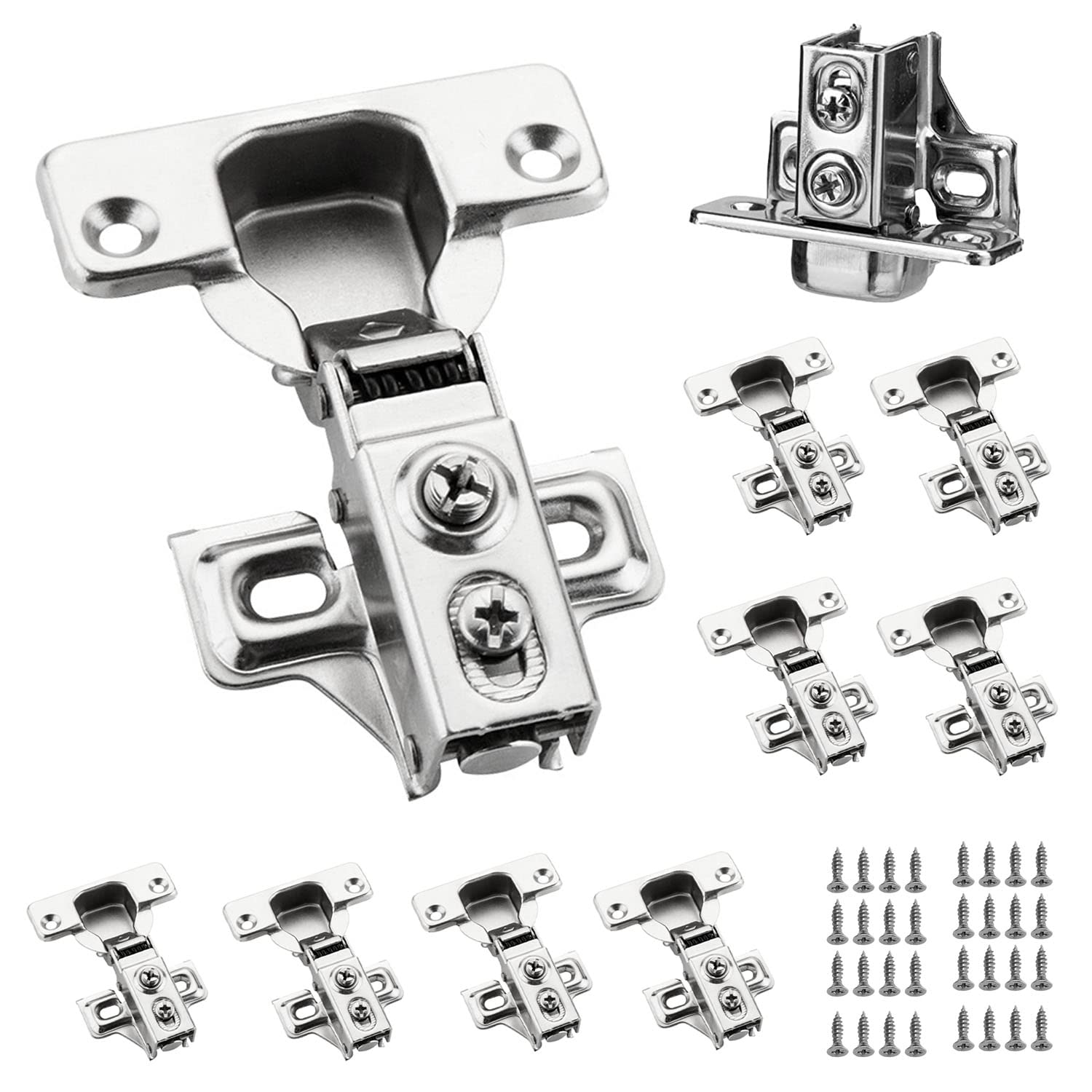 Buy HangQi 8 Pack Soft Close Door Hinges for Kitchen 3/4 Inch Overlay Replacement Hinges