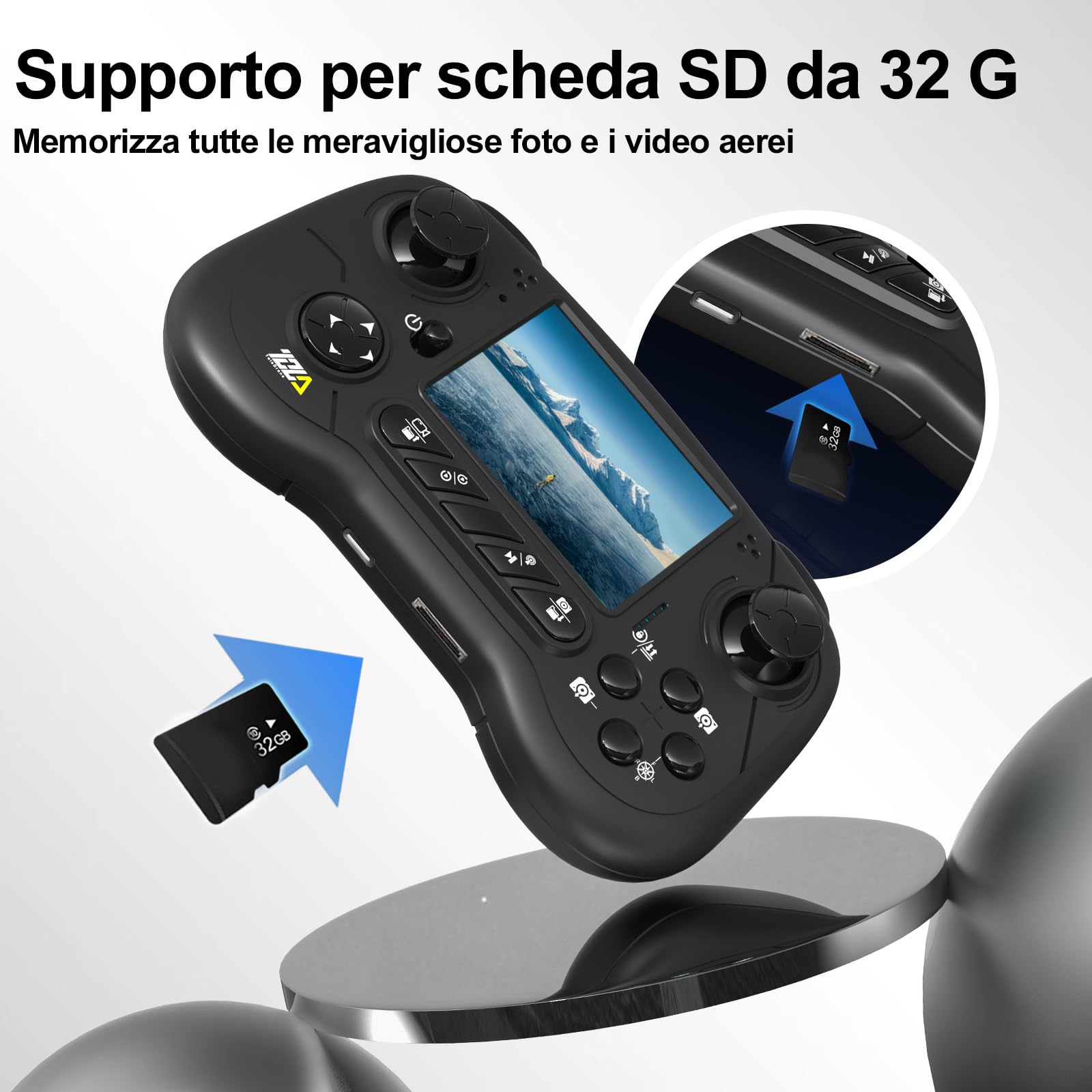 Toladrone Drone con Telecamera, Drone con Motore Brushless Drone RC con Telecamera Regolabile Motorizzata, Telecomando con Schermo LCD, Drone FPV Pieghevole RC Quadcopter per Adulti TD31LCD Drone