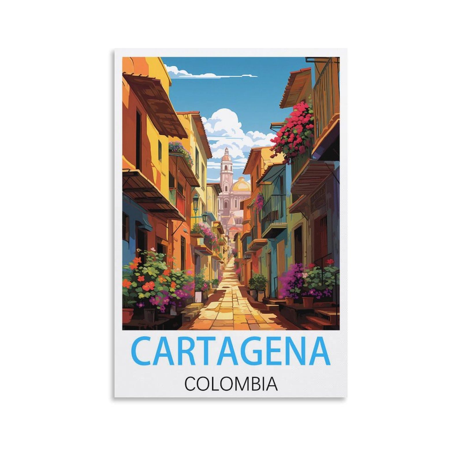 JavoN Cartagena Colombia Vintage Travel Posters 08x12inch(20x30cm) Canvas Art Poster And Wall Art Picture Print Bedroom Decor