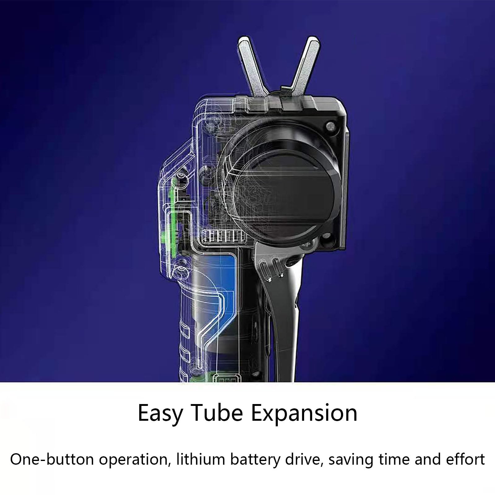 Kit de Abocardador Electrico, Expansor de Tubos Cobre Aluminio a Bateria de Litio con Luz LED, Juego de Abocardado de Tubos HVAC Profesional 0.25-0.75 Pulgadas con Estuche