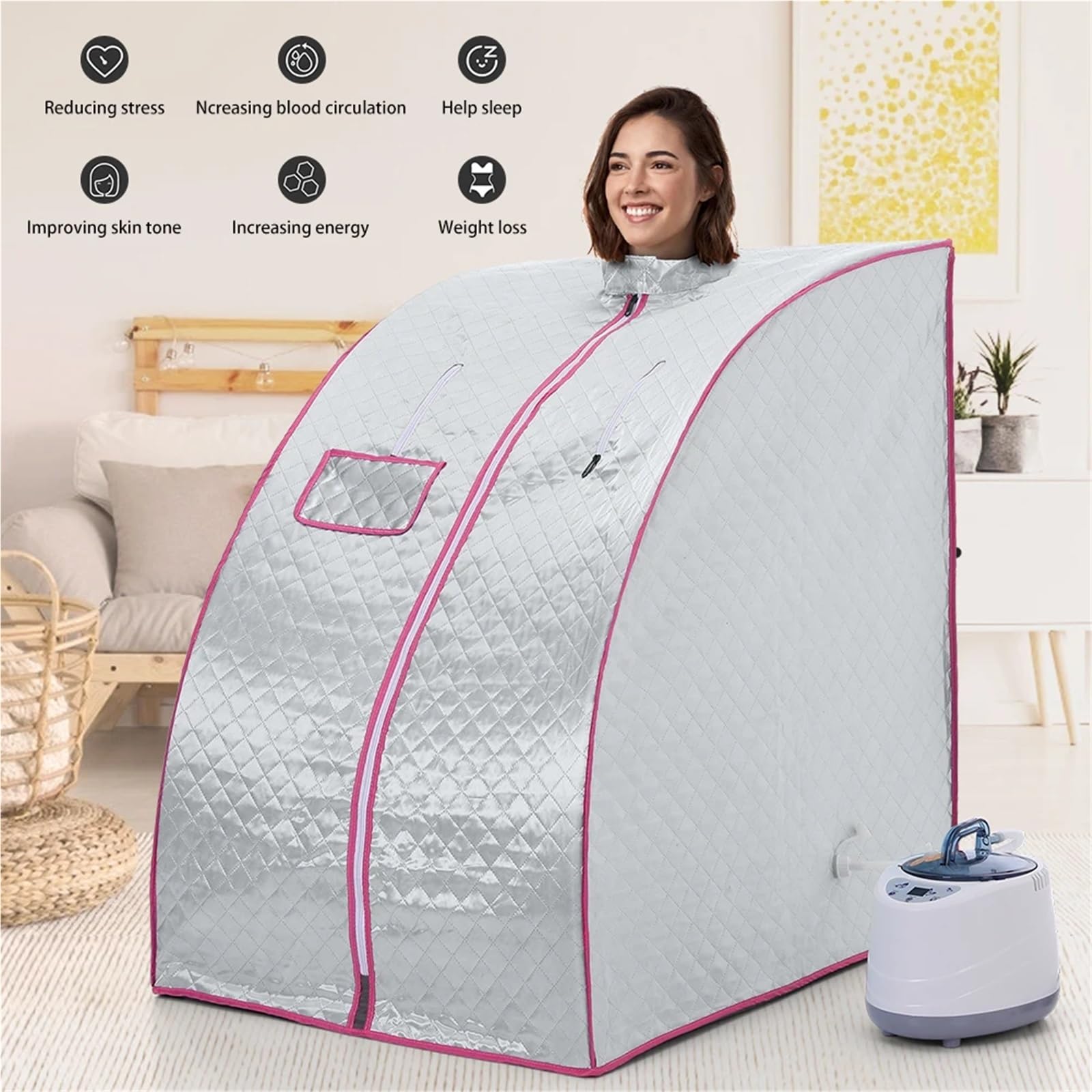 Sauna Portatil Kit de vapor for spa en casa(Blue)