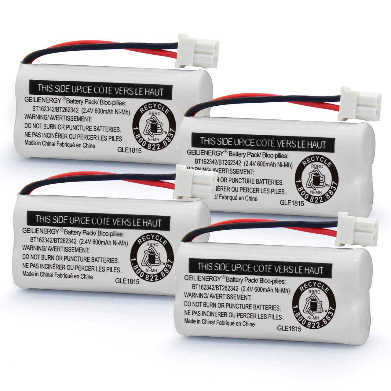 BT183342 BT283342 BT166342 BT266342 BT162342 BT262342 Battery Compatible with CS6114 CS6419 CS6719 CS6919 EL52300 CL80111 Cordless Handset Phone (Pack of 4)