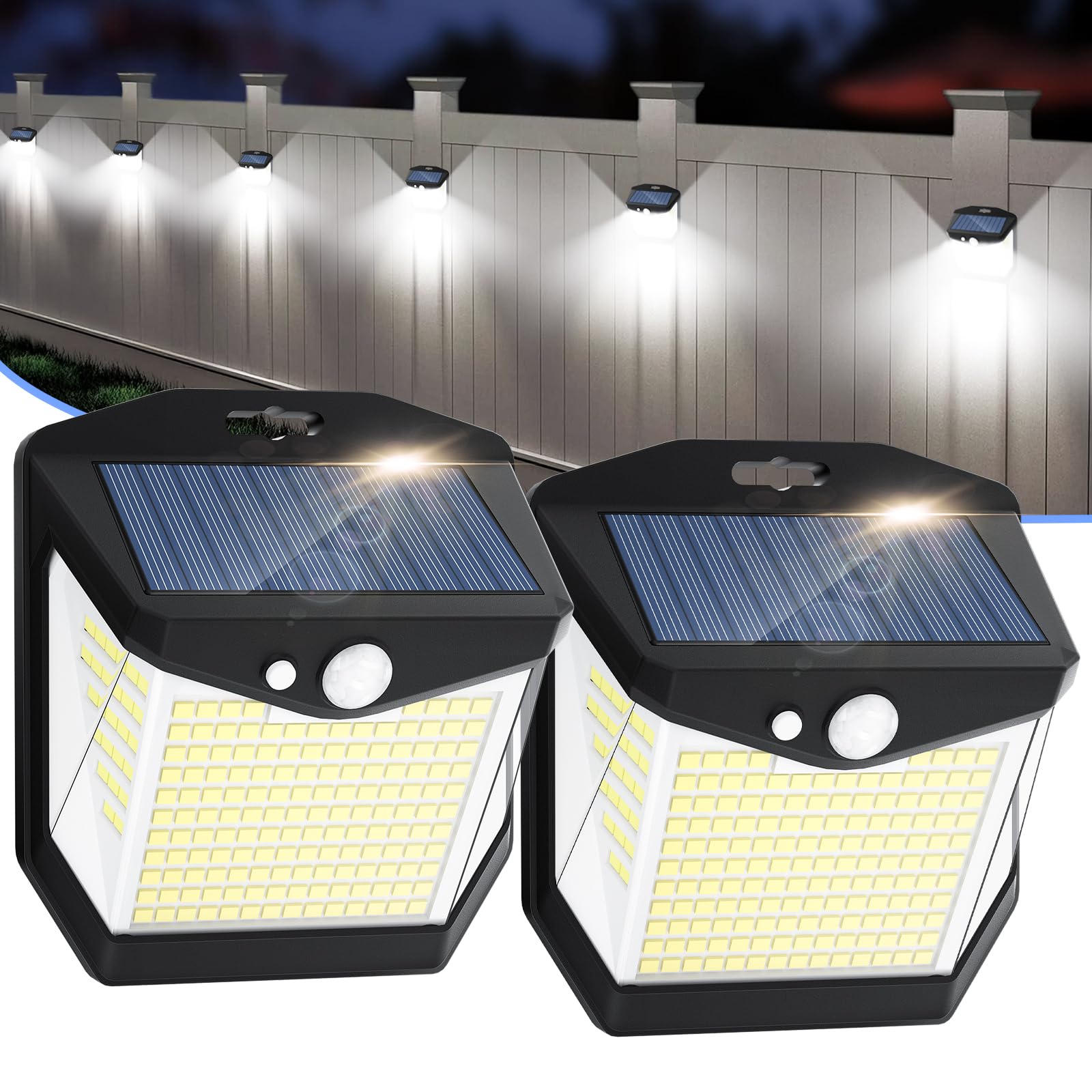 Solar Luz LED Exterior Movimiento - 248 LED Luces Solares 6 Paquete IP65 Impermeable Sensor de Movimiento 270° Foco Solar Exteriores Lampara Aplique Solares Potente para con Iluminacion Terraza jardín — view 10