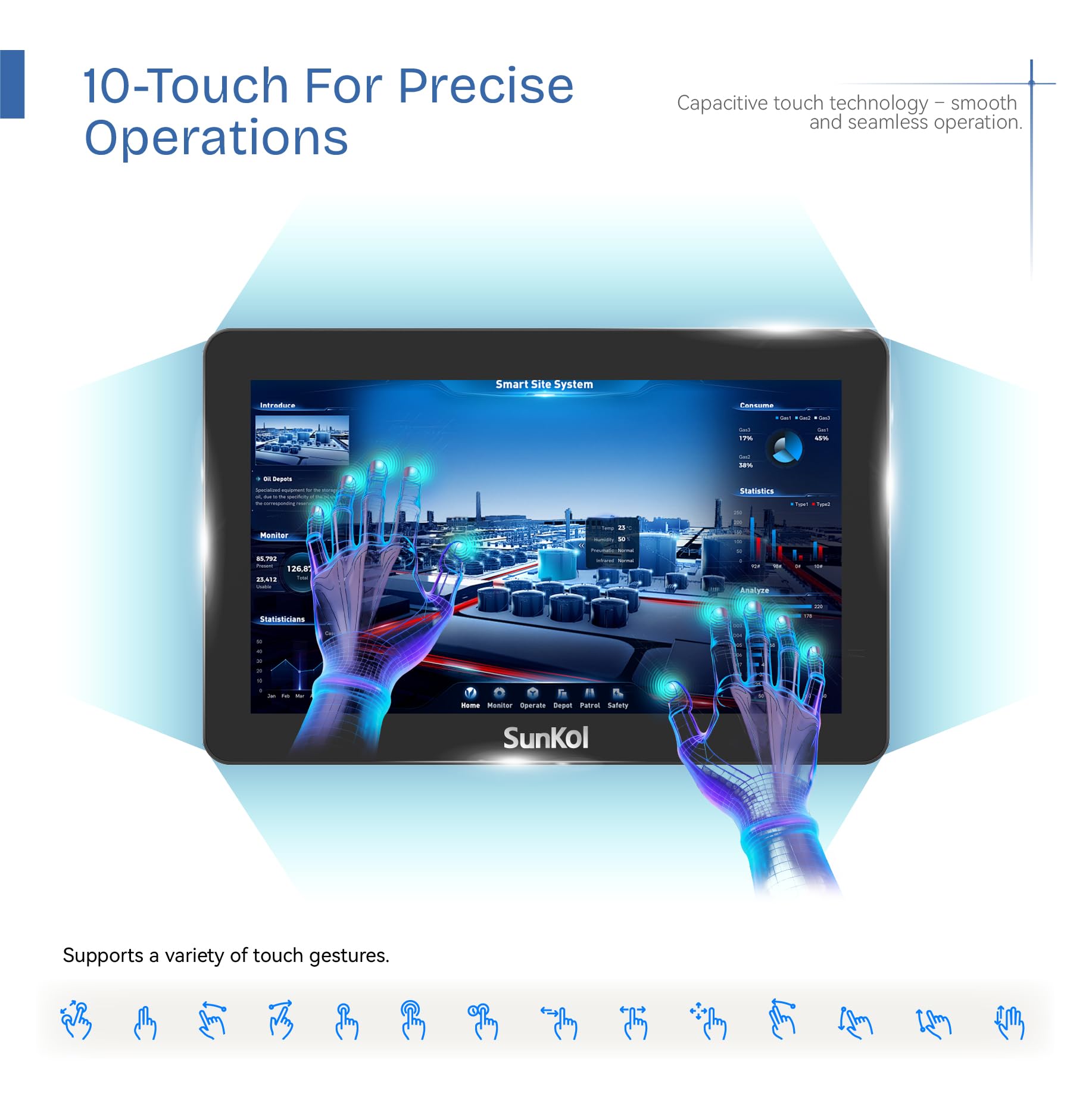 13.3" Fanless Industrial Panel PC,16:9 Embedded 10 Point Touch PC,Win 10 IP65 All-in-One Computer,Auto Power-on,for Factory,Automation,Kiosk,Business (I3-7100U, 16G RAM 256G SSD)