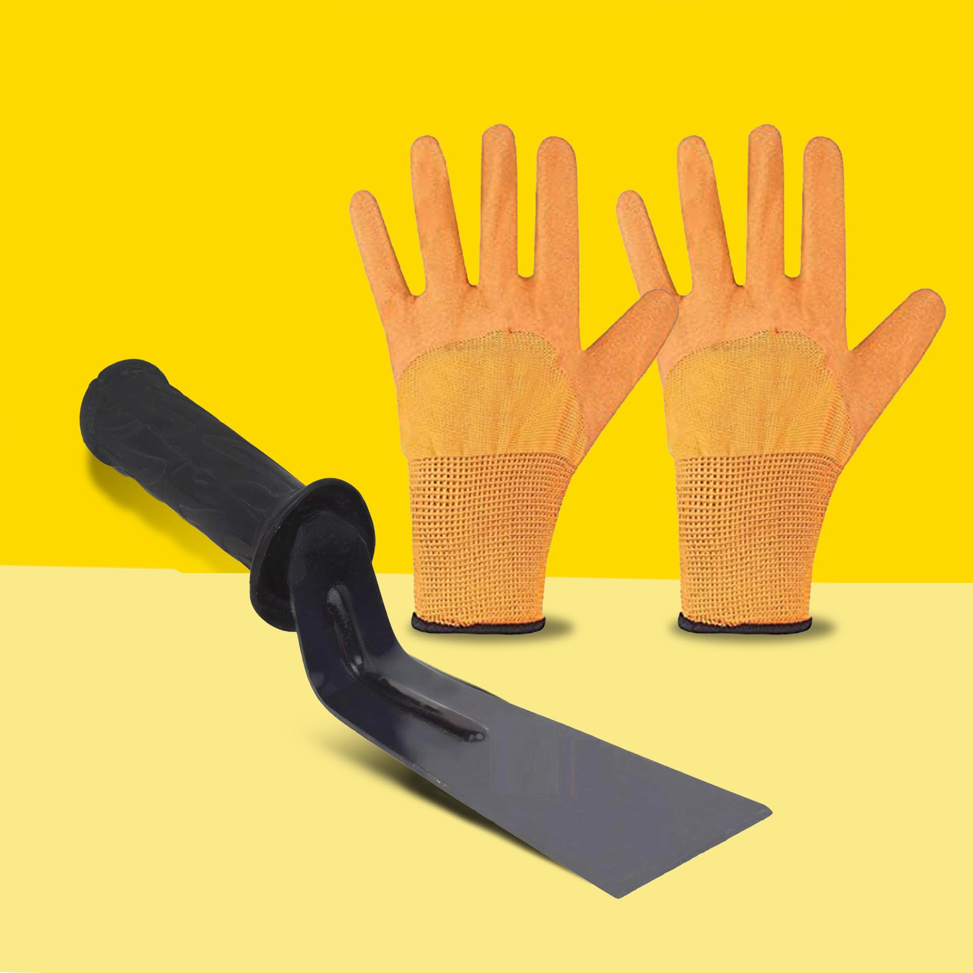 Kraft Seeds by 10CLUB 2-Inch Khurpi with Gloves - Essential Gardening Tools Set for Precise Soil Cultivation and Hand Protection | Rust-Free Khurpi for Garden | Plant Tool for Digging in Garden