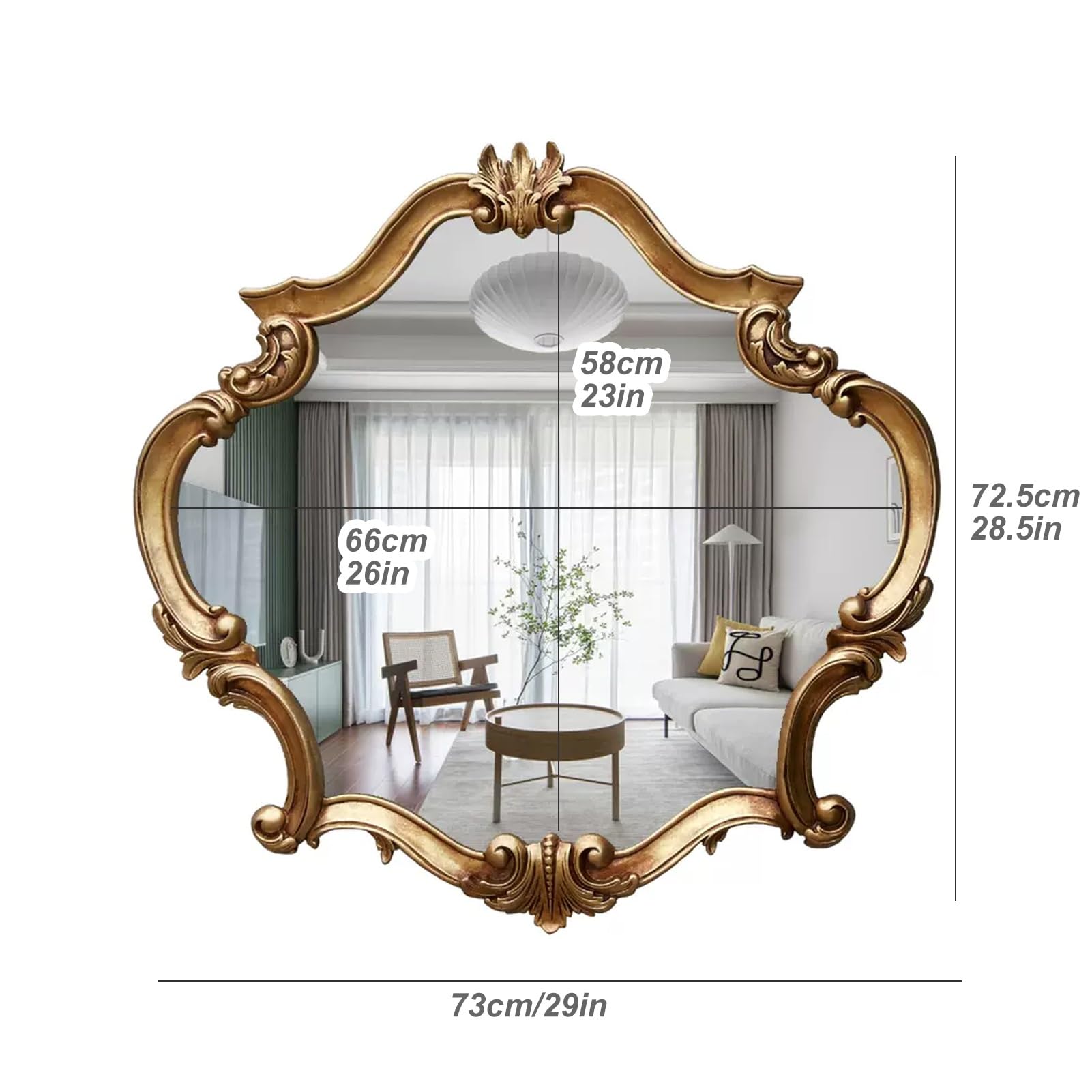 Amazon.com: Gold Vintage Wall Mirror, Baroque Antique Decorative