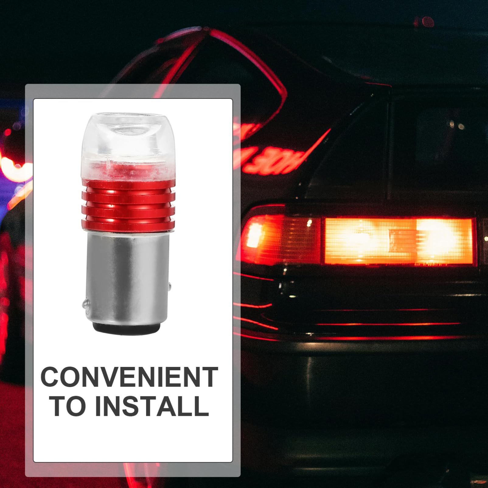 Garneck LED de Aluminio Bombillas para Moto Motocicleta Traseras 2 12v Eléctrica Instalación de 3w Rojo Fácil Aleación y Vidrio Pack para Accesorios