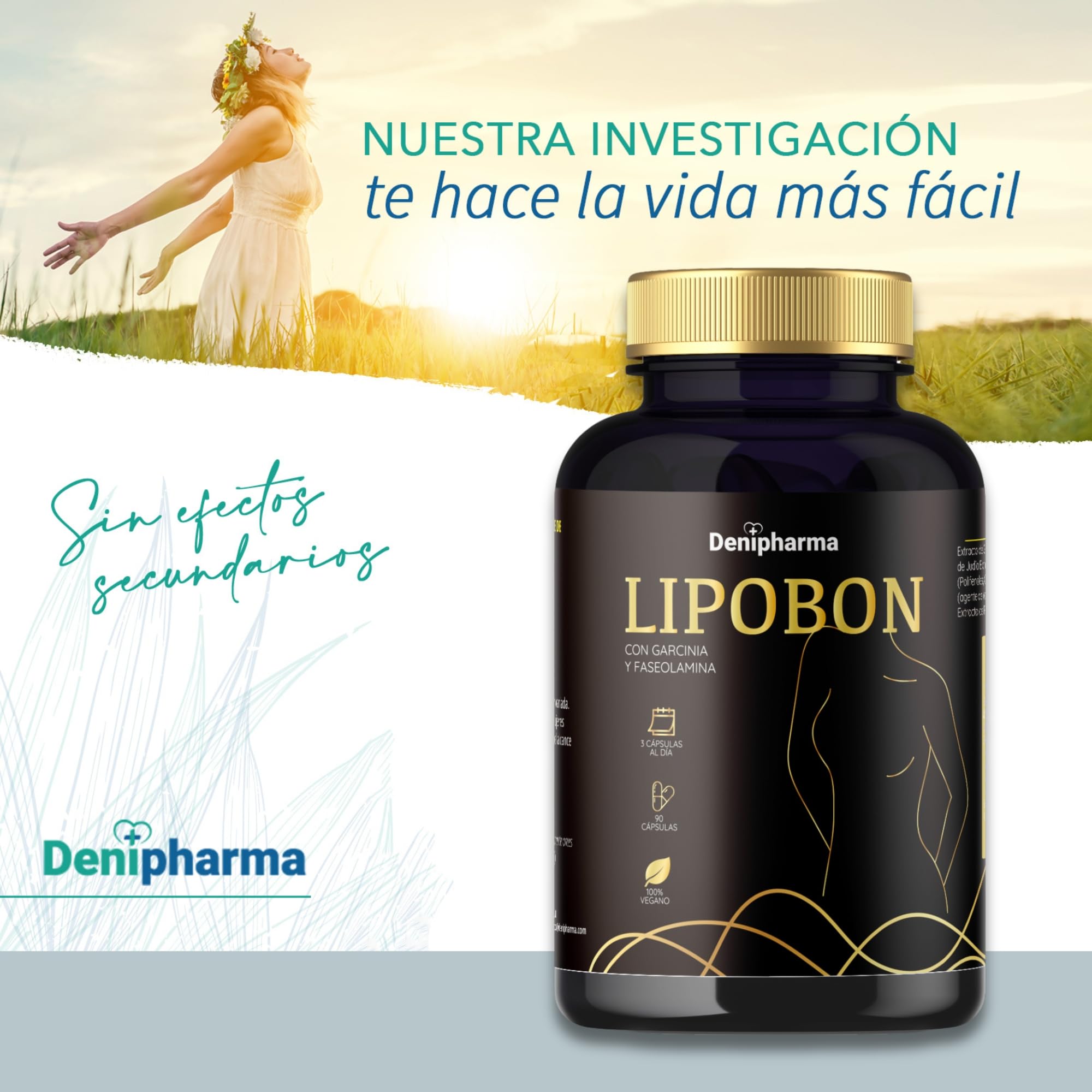LIPOBON - Garcinia Cambogia, Té Verde y Phaseolus Vulgaris – Apoyo Metabólico -Perdida de peso - Bienestar Corporal - Contribuye a un metabolismo activo - Hombres y Mujeres