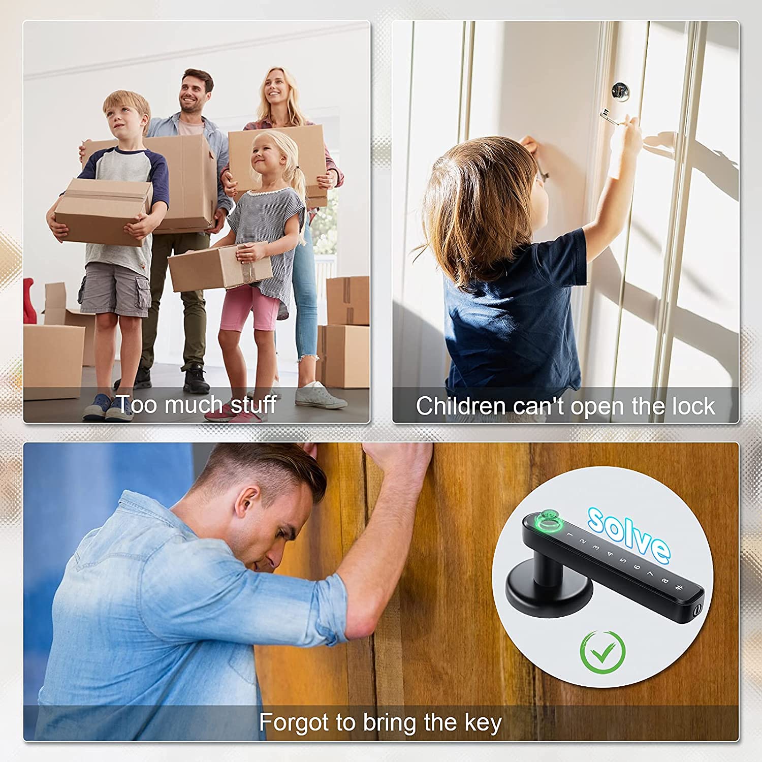 ZyfroaaQ Fingerprint Smart Door Lock Door Knob with Keypad Keyless Entry Door Lock with Handle for Home Hotel Office Apartment - Image 4