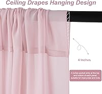 Vista 58 de Ivory Ceiling Drapes 6 Panels 5ftx10ft Wedding Arch Draping Fabric Chiffon Wedding Drapes Curtain Decorations with Rod Pocket