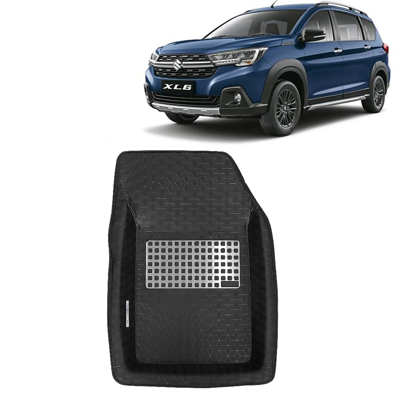 Kingsway Accessories Premium 4.5D Car Floor Mats Only Compatible with Maruti Suzuki XL6 Year 2022 Onwards All Model, Set of 4 Pcs, 100% Waterproof Tray Shape PVC 4.5D Car Foot Mats, Black