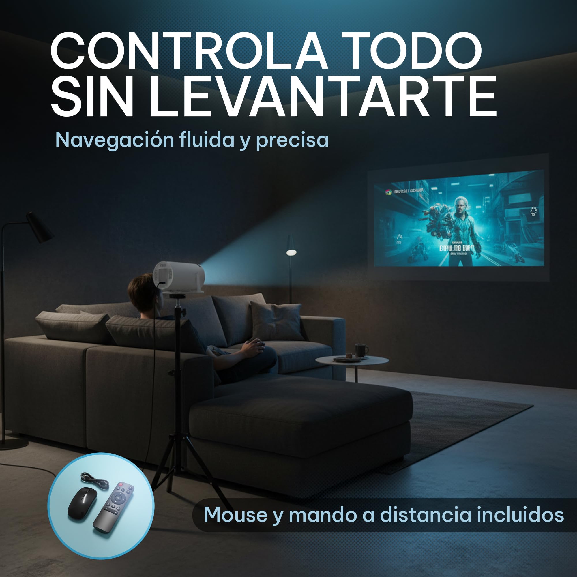 Mini Proyector Portátil 4K Full HD 1080P Enfoque Automático con Trípode Incluido