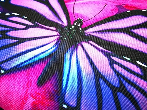 Miniatura 7 de icolor 14.5-15.6 pulgadas lona portátil manga bolsa mensajero hombro caso - mariposa púrpura