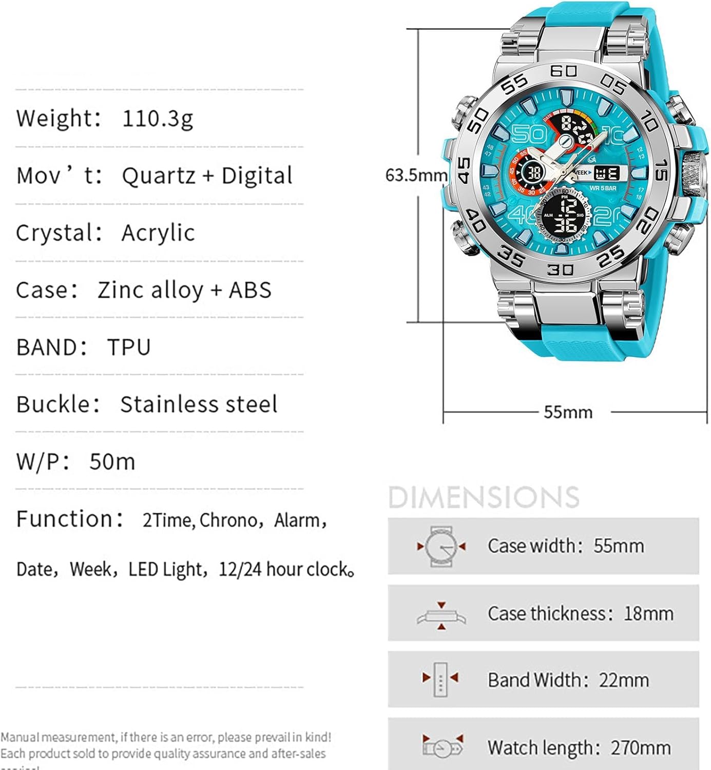 findtime Mens Watches Sports Outdoor Watch for Men Designer Large Face Military Men's Wristwatches with Date Week Alarm LED Waterproof Stopwatch