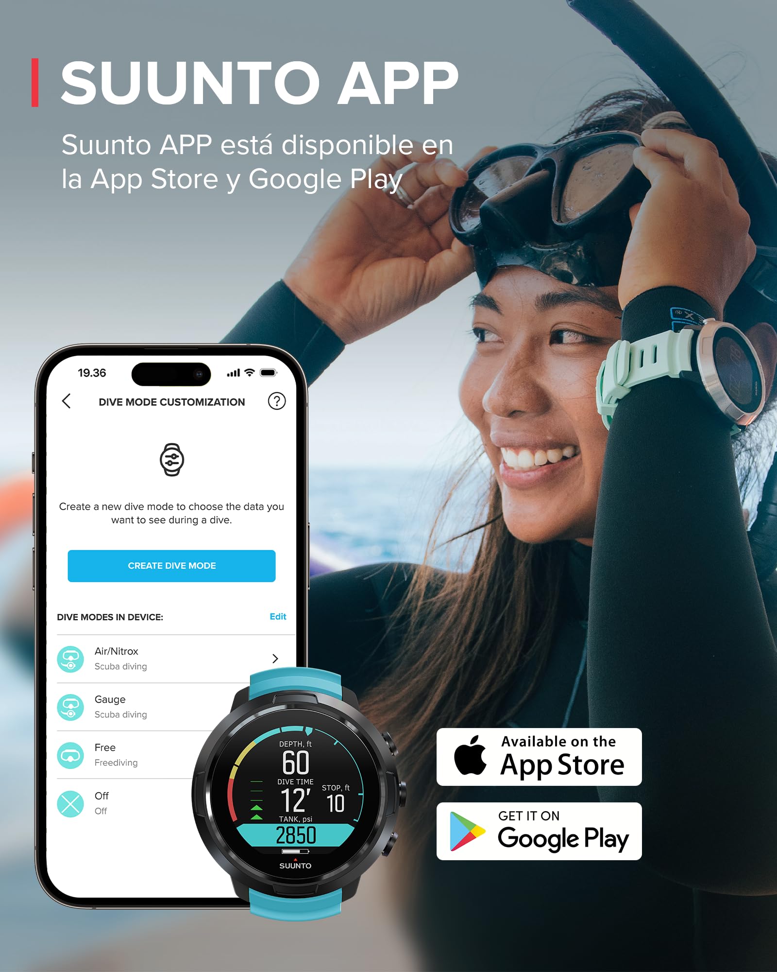 Suunto D5 Swimcomputer, Adultos Unisex, Azul, Talla única