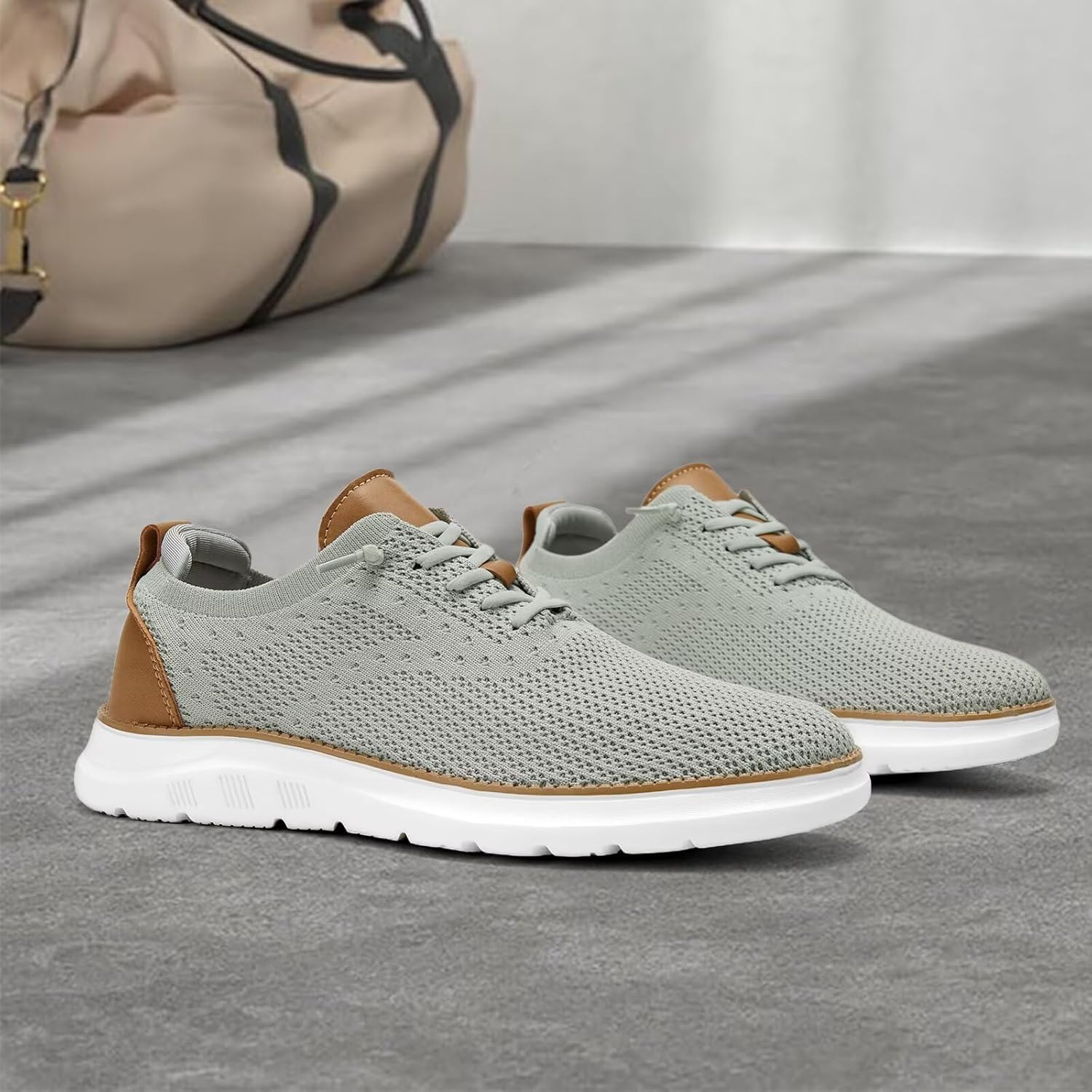 Men's Mesh Sneakers Oxfords Lace-Up Lightweight Casual Walking Shoes Driving Shoes - Image 3