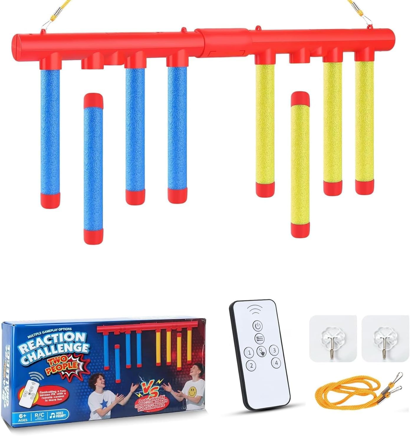 Reflex Sticks, Reflex Game Falling Stick, Drop Stick Games for Reaction Time Training, Reaction & Catching Sticks Game for Kids & Adults Hand-Eye Coordination Training Toy, 3 Adjustable Speeds