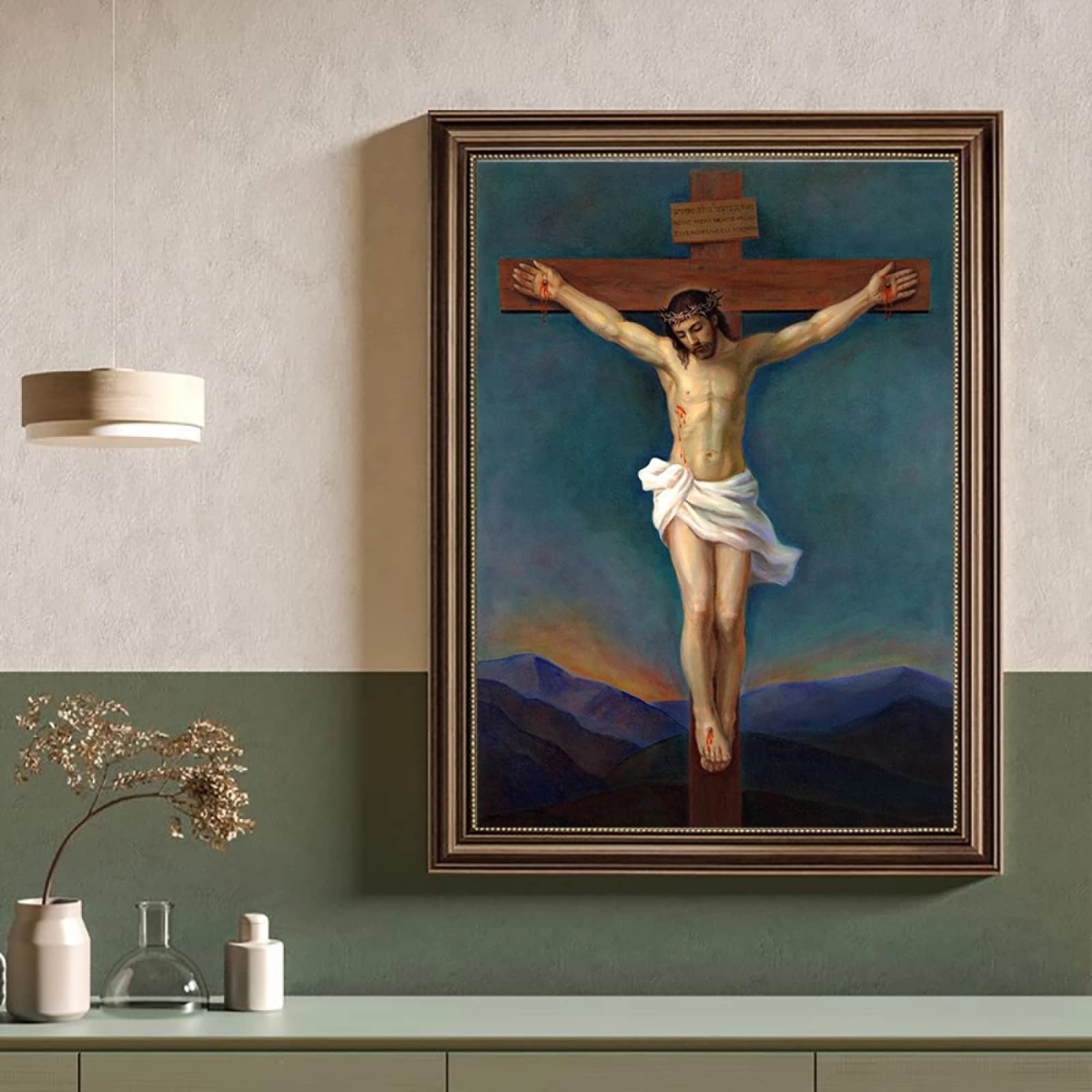 Stampa artistica su tela con la Bibbia del Signore Gesù Cristo Dio Religioso, Stampa artistica su tela, per ufficio, famiglia, camera da letto, poster decorativo da parete, 30 x 45 cm, con