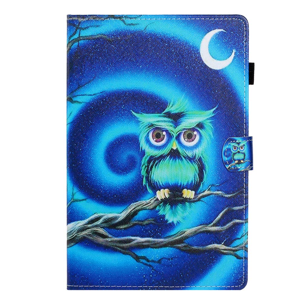 A-BEAUTY Samsung Galaxy Tab S6 10.5 2019 SM-T860/T865 Case, Auto Sleep/Wake Stand Slim Smart Cover with Pencil Holder, Moon Owl
