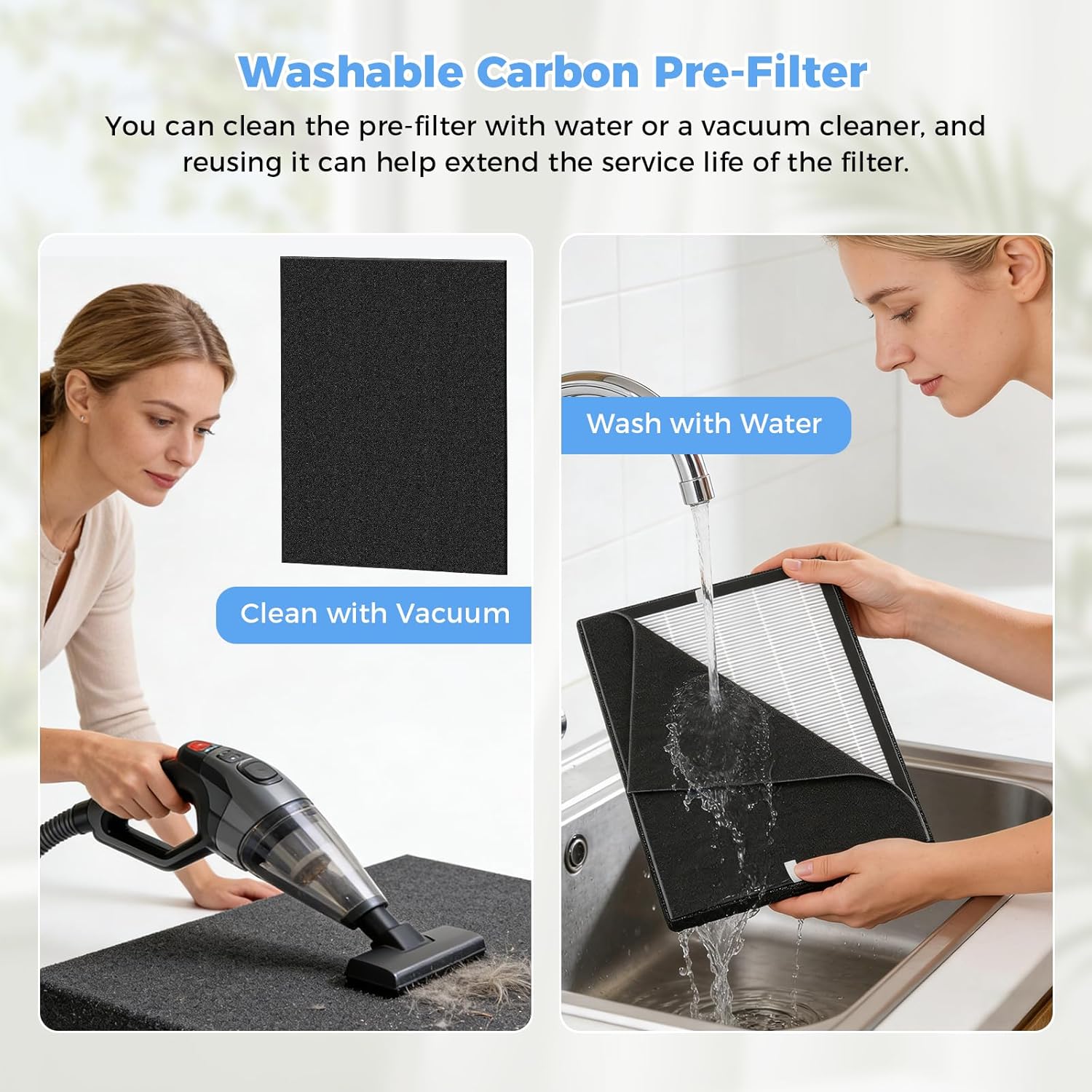 3 Pack KJ190L Replacement Filter Compatible with MOOKA KJ190L Air Purifier, 3 in 1 High-Efficiency Filters & 6 Washable Pre Filters, True HEPA Activated Carbon Filter for Home Large Room