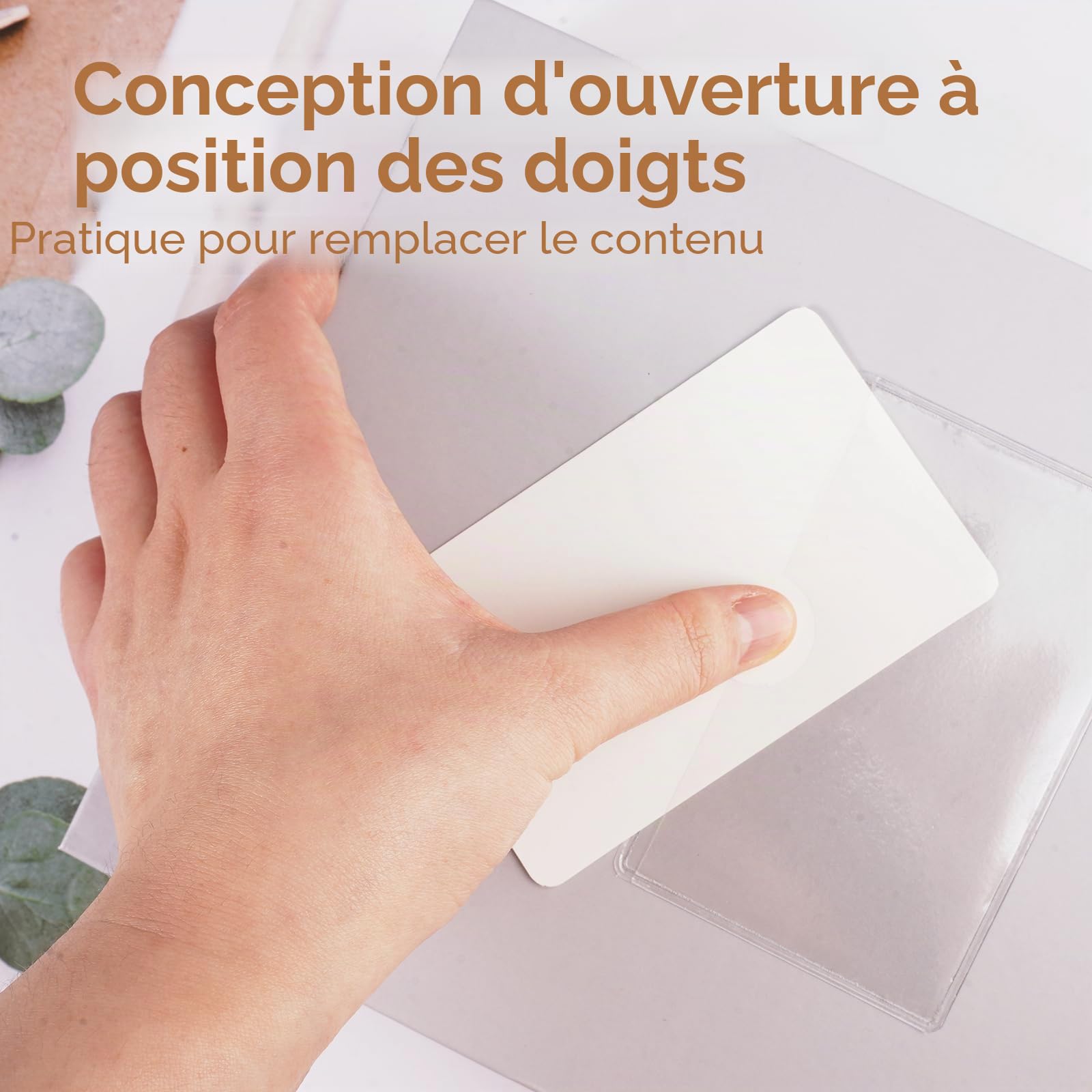 120 Pièces Transparent Porte-Cartes Autocollants 6 X 10 cm, Adhesive Horizontal Plastic Card Sleeve, éTanche et Anti-Poussière, Convient aux Entrepôts, Bureaux, Maisons, éColes (Ouverture Par Le Haut)
