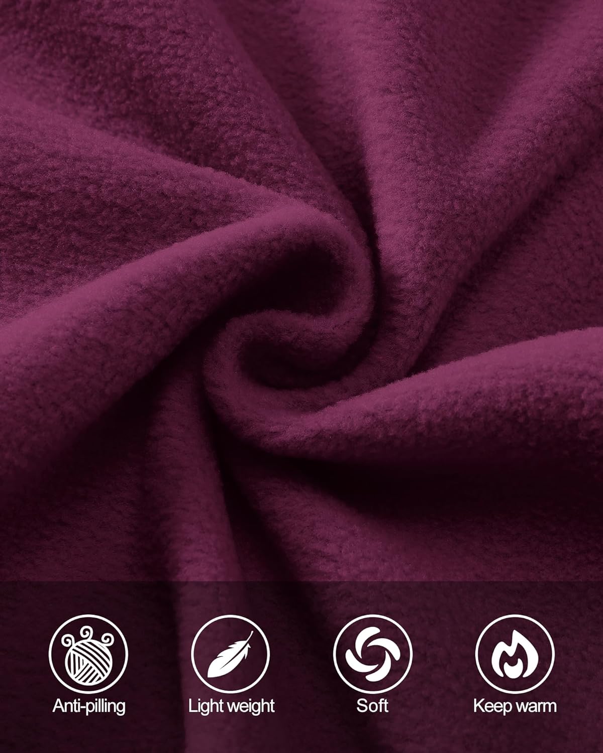 Outdoor Ventures Women's Lightweight Warm Zip Up Long-Sleeve Soft Polar Fleece Jacket for Fall Winter - Image 7