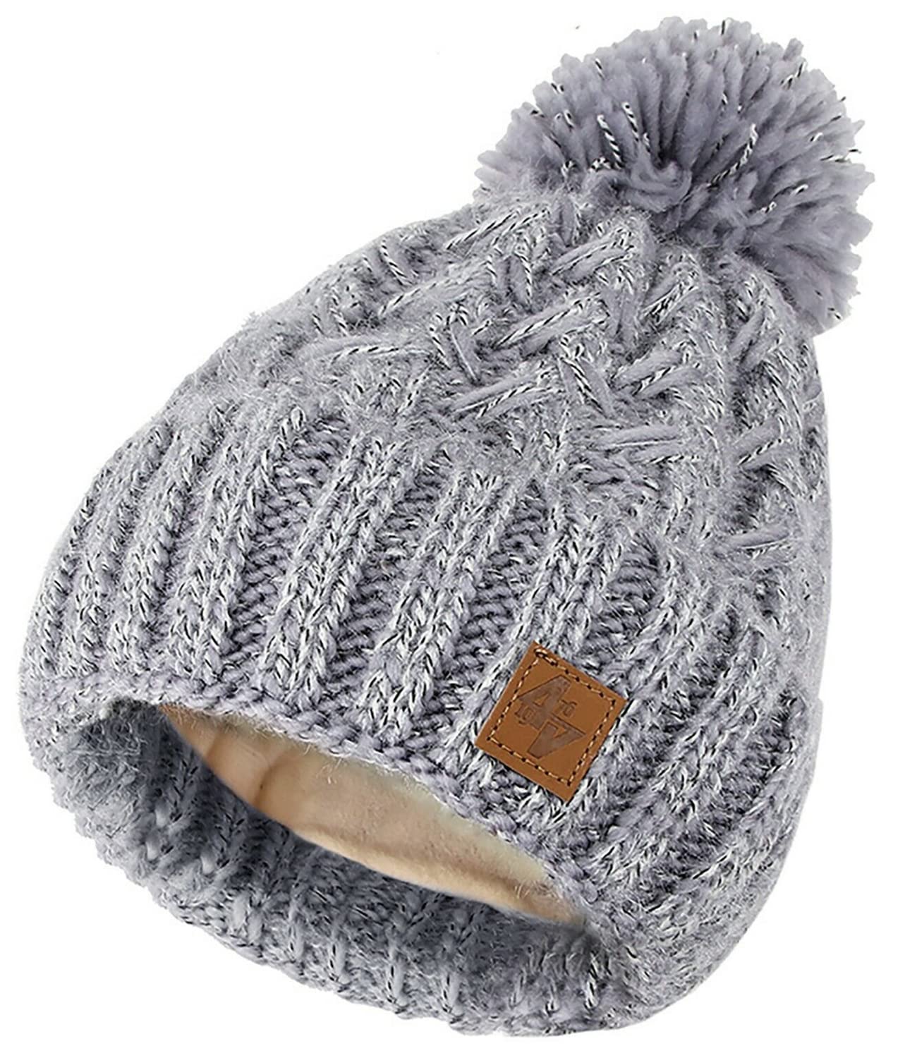 Morefaz Men's Eskimo 63 Mfaz Ltd Woolly Knitted Cookies Style Beanie Hat With Pom Pom Wo's Winter Warm Ski Snowboard Hats (Eskimo 63)