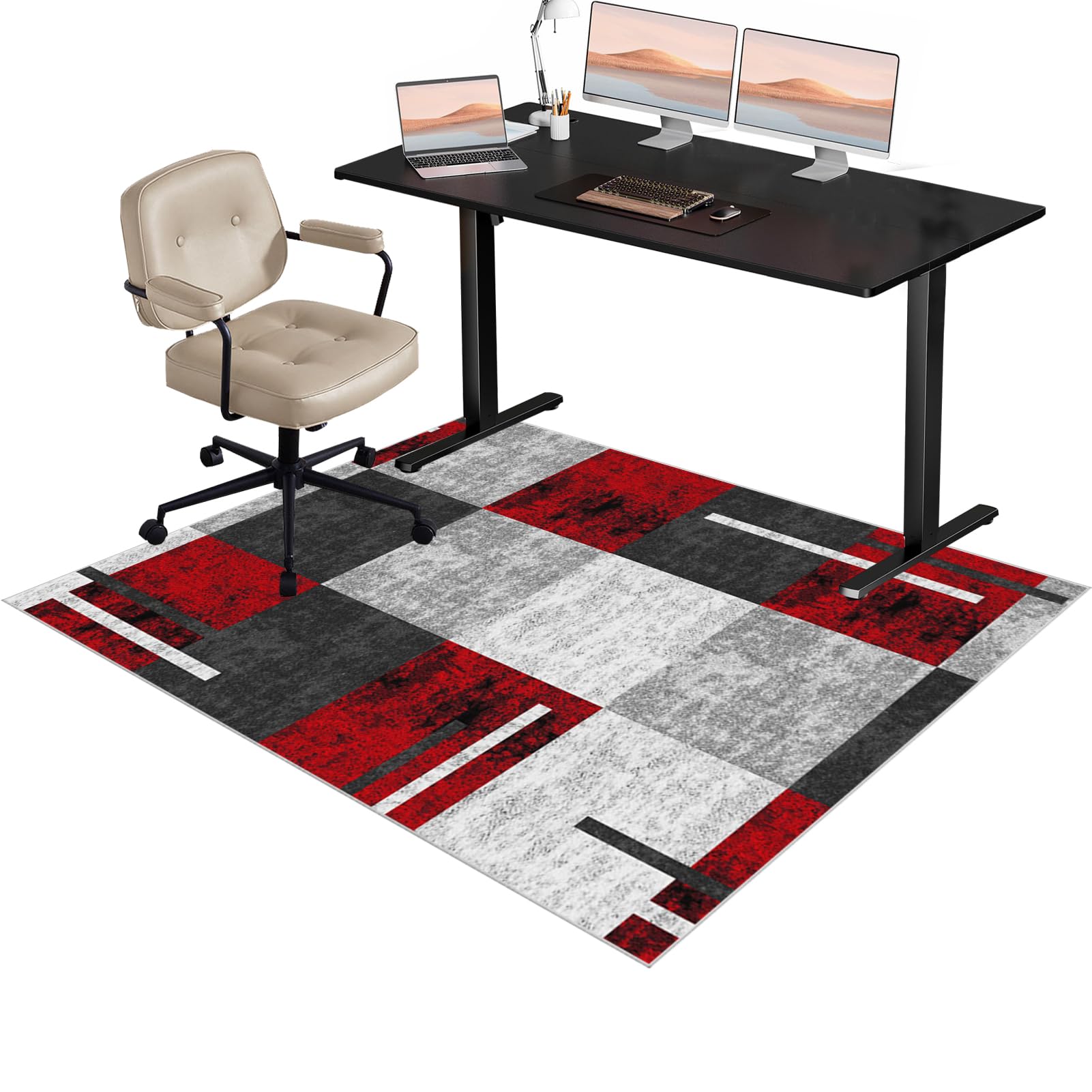 Office Gaming Chair Mat for Hardwood Floor, Non-Slip Floor Mat For Home Office Gaming Room, Office Chair Mat for Carpet Floors, Carpet Floor Protector 70 x 110 cm, Desk Chair Mat for Rolling Chair