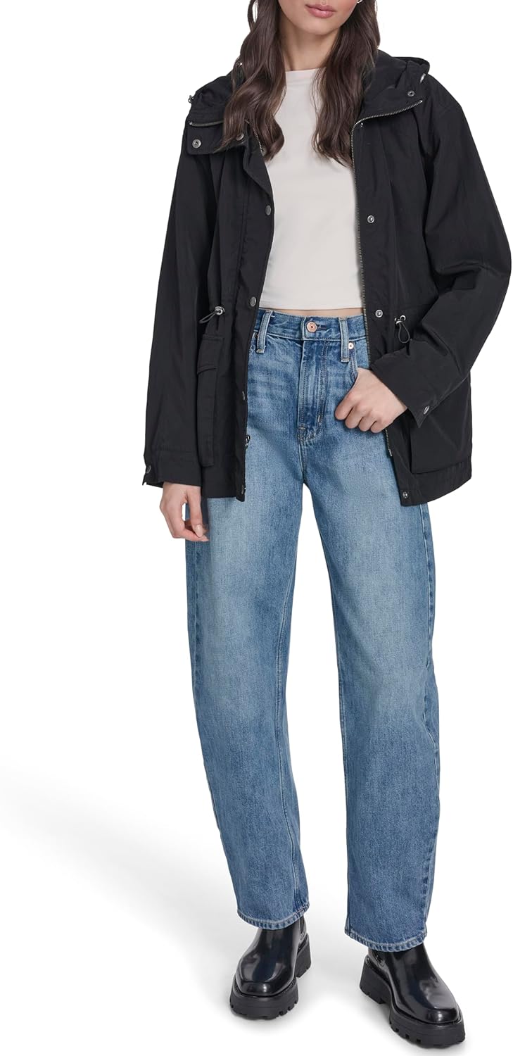 Levi's Women's Cinch-waist Hooded Rain Anorak