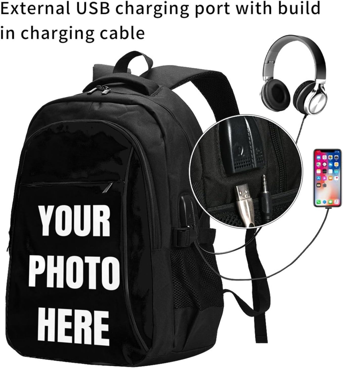 Custom Backpack Personalized Backpack For Women Men Design Your Own Travel Work Laptop Bag To Large-capacity Casual Packet,Extra Large