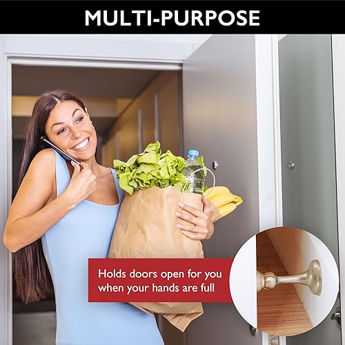 Miniatura 4 de Design House 189324-SN - Tope magnético para puerta, paquete de 4 unidades, níquel satinado