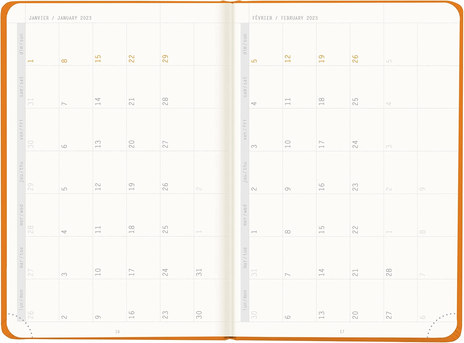 RHODIA 194101C, Web planner Weekly Planner 2023 Orange, A6 10x15 cm, Horizontal Planner Grid, 144 pages 90g/m, Hard Cover - Image 5