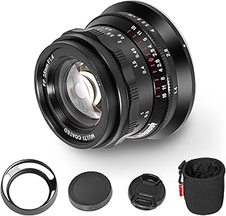 PERGEAR 35mm F1.4 Full-Frame Manual Focus Lens, Compatible with Full-Frame L-Mount Mirrorless Cameras T TL TL2 CL, DC-S5 DC-S1H DC-S1R DC-S1 DC-BS1H an fp fp-L (Black)