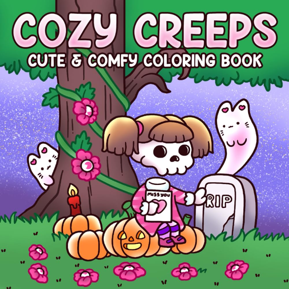 Cozy Creeps: A Comfy Corners Coloring Book with Haunted Cute Scenes, Cozy Spooky Companions, and Whimsical Halloween Vibes for Teens & Adults