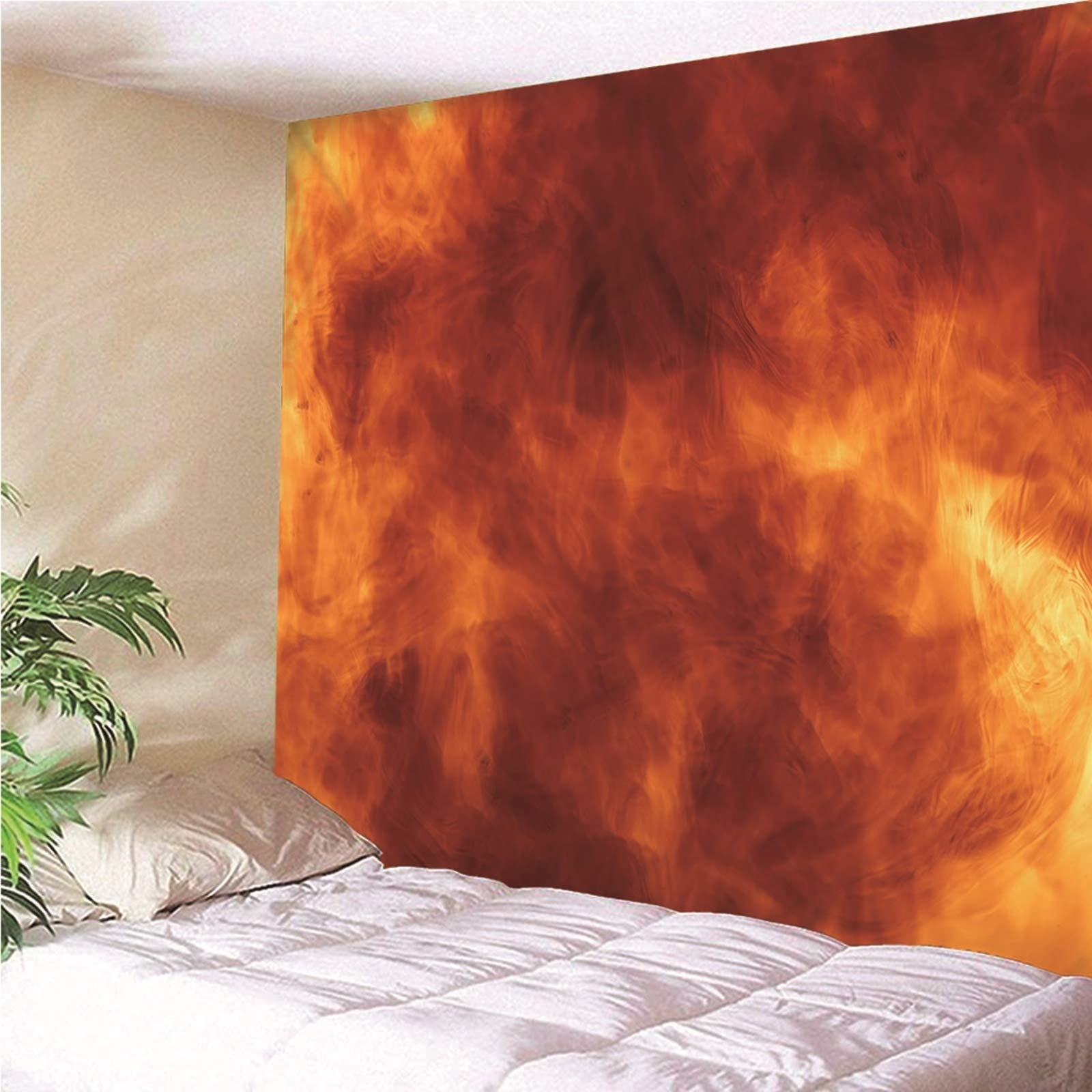 Aeici Tapiz Tela Muro Playa, Tela Pared Decorativa Fuego Tapiz Pared para Colgar Pared(240X220Cm)