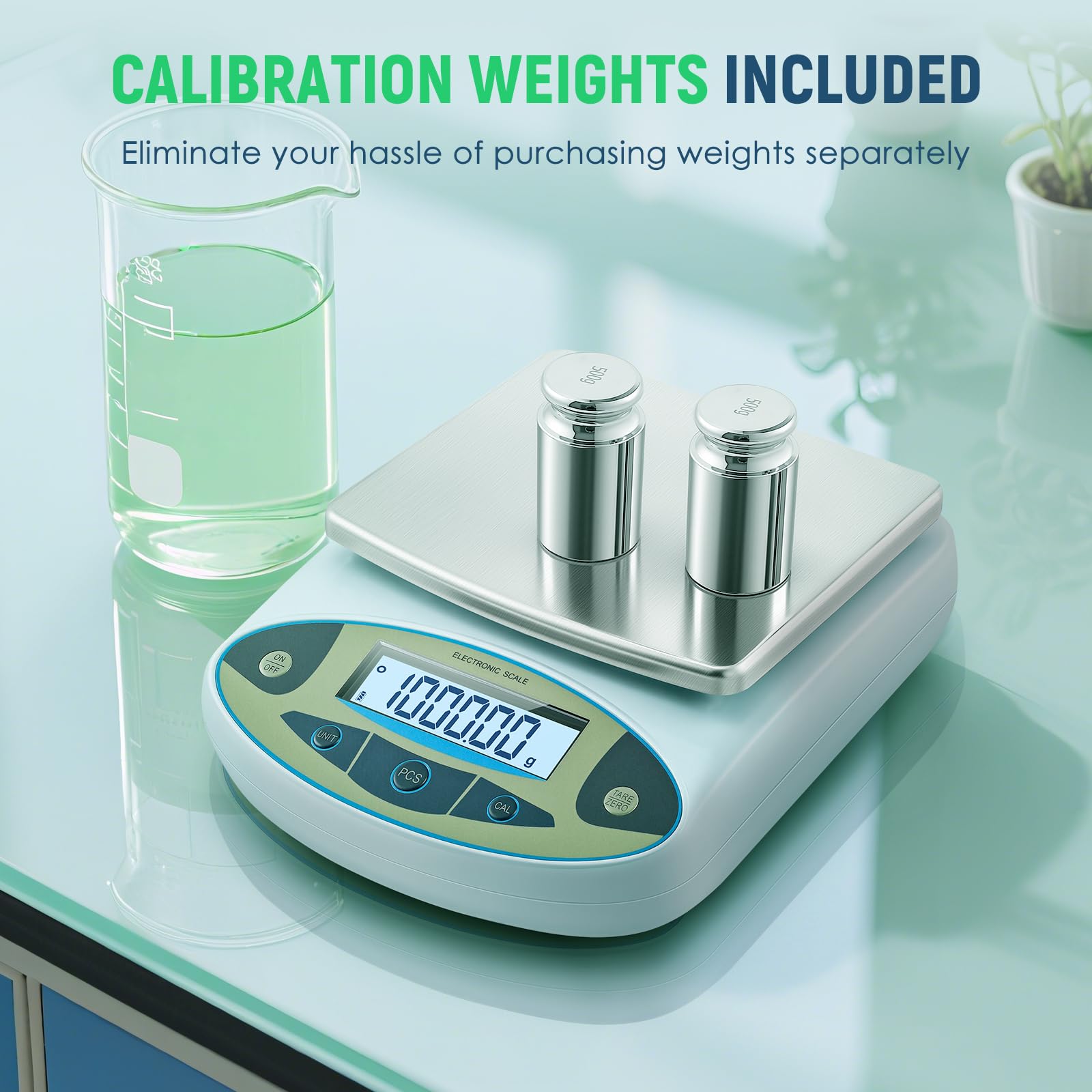 Antstone Báscula de laboratorio de 6000 g x 0,01 g, escala digital de gramos, precisión de 0,01 g, equilibrio analítico científico de alta precisión para laboratorio, pesaje de joyas (6000 g, 0,01 g)