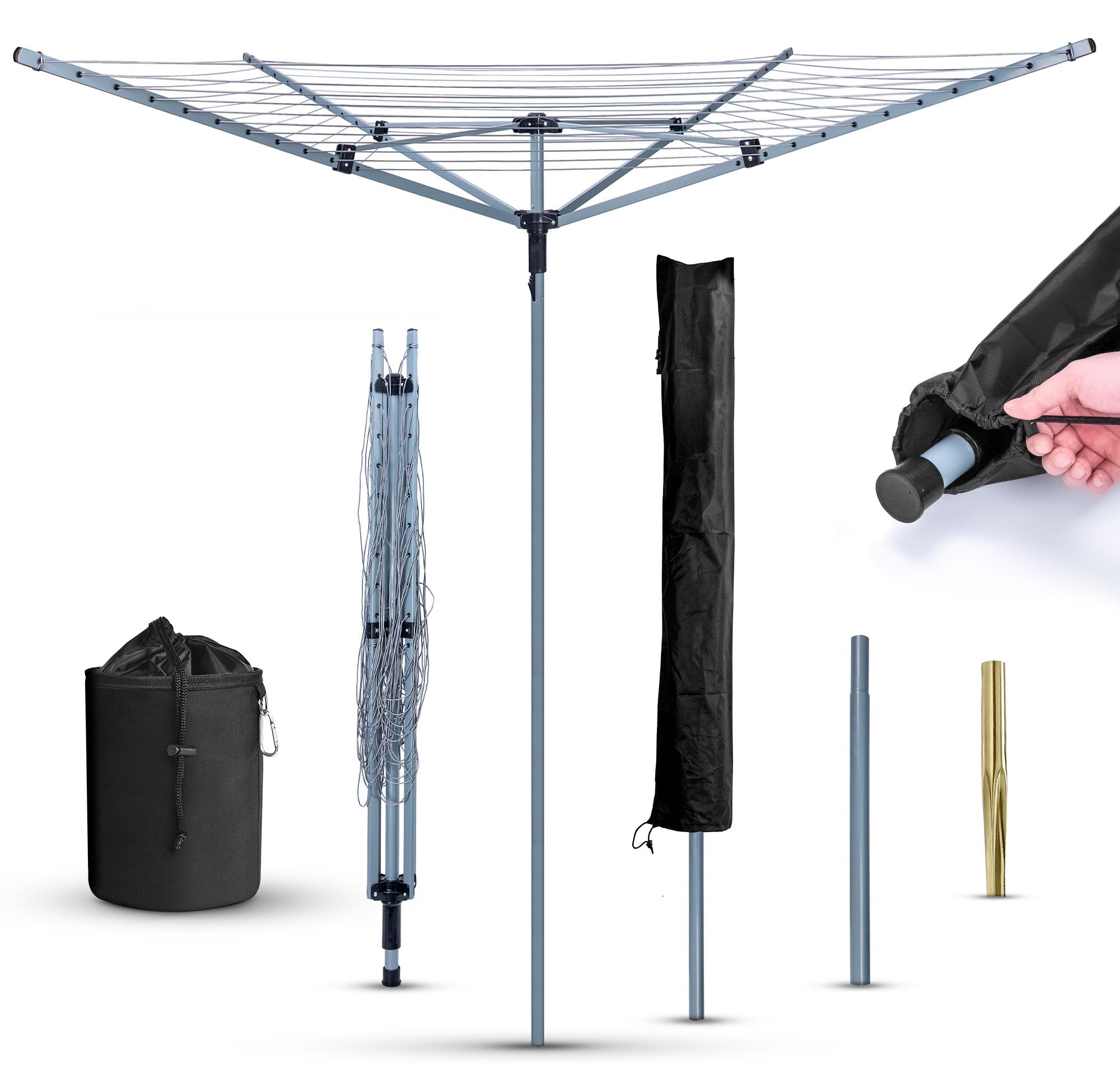 Fb Funkybuys 50M Rotary Airer Dryer Washing Clothes Line Cover  Metal Spike from B&Q