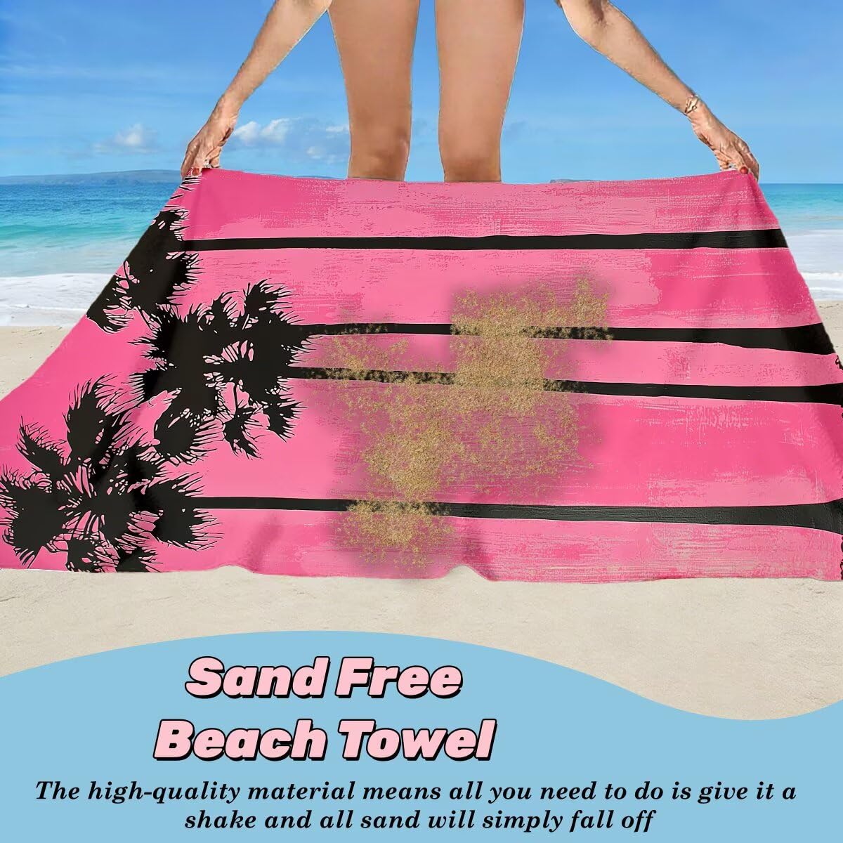 Ręcznik plażowy XXL, 90 x 180 cm, zestaw 2 szt., ręcznik plażowy z mikrofibry, różowy, szybkoschnący, do sauny, fitness, bez piasku, ręcznik plażowy, do sauny, duży ręcznik kąpielowy, prezent dla