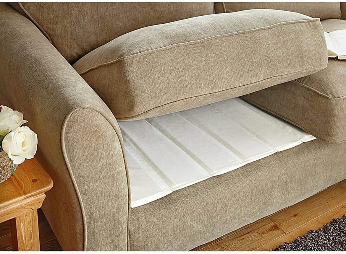 SuperShock Seat Rejuvenator - Adjustable Cushion Support for Enhanced Comfort and Durability (Cream(off white, 112 x 46 (2 seater))