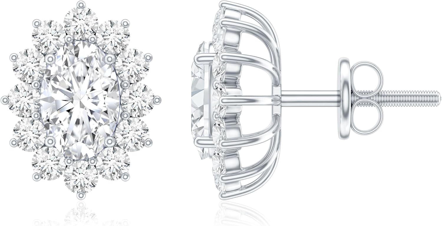 Certified 1.4 Carat Moissanite Earrings In Silver, D-Vs1 Quality, Moissanite Stud Earrings - Gift For Special Occasions - Image 7