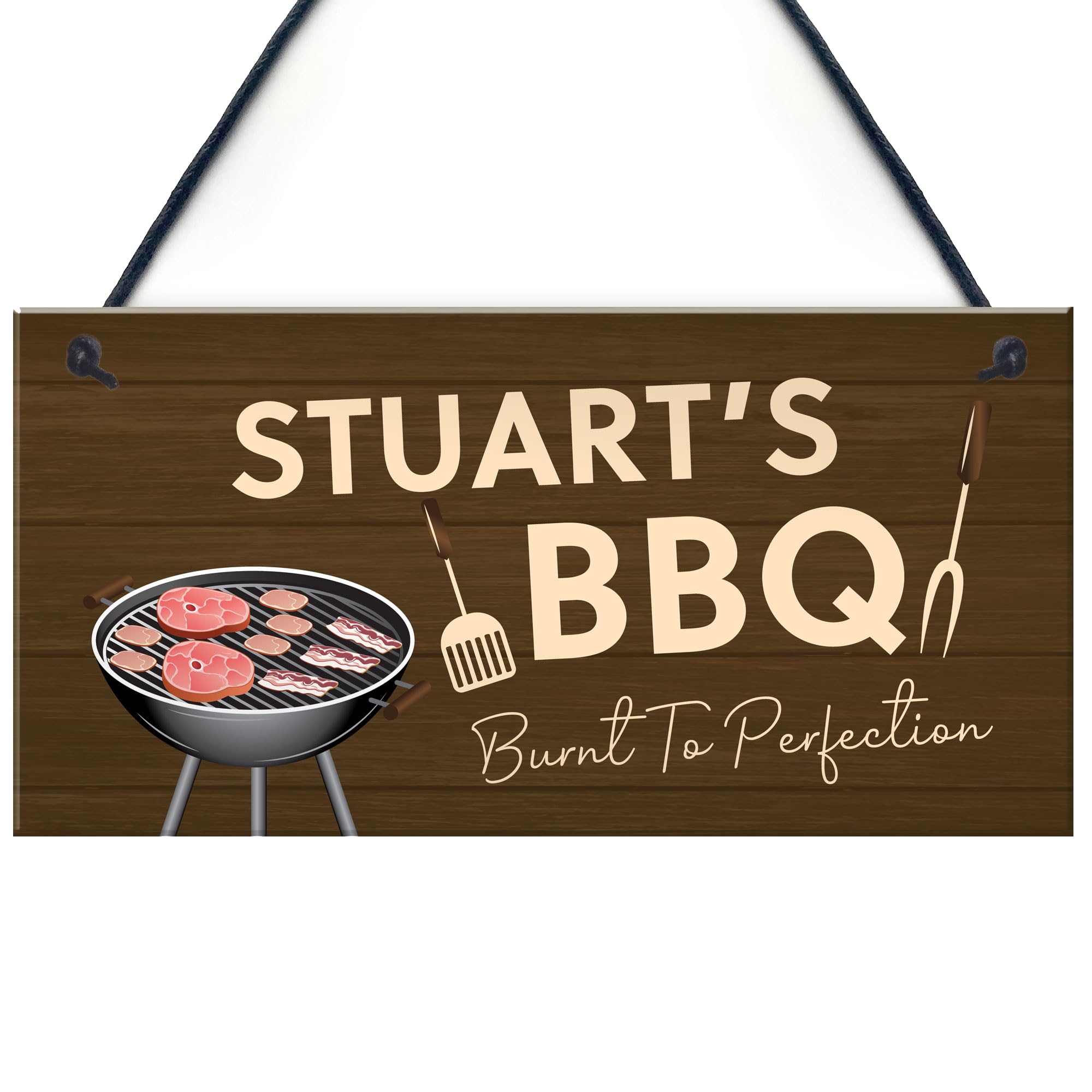 Funny Joke Personalised BBQ Sign Man Cave Garden Shed Sign Dad Uncle Grandad Gift