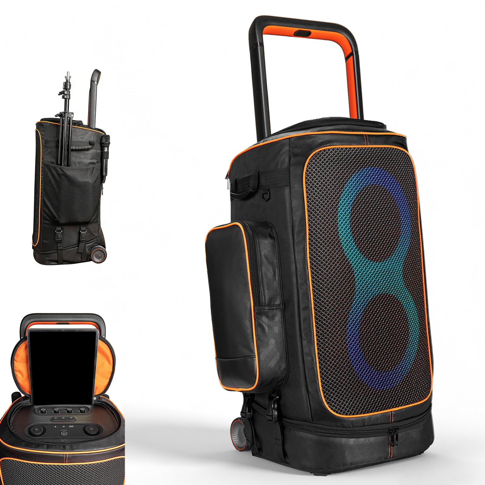 Housse de Transport Étanche avec 2 Roues pour JBL PartyBox 520, Sac de Rangement Poussière pour Enceinte JBL PartyBox 520, Sangle Réglable et Fermeture Éclair Renforcée (Noir)